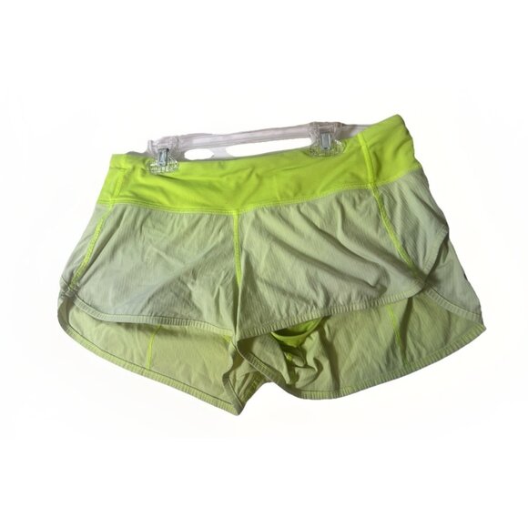 Women’s Lululemon Speed Up Shorts Size 6 Neon Yellow Running Gym Workout.   J - Picture 1 of 8